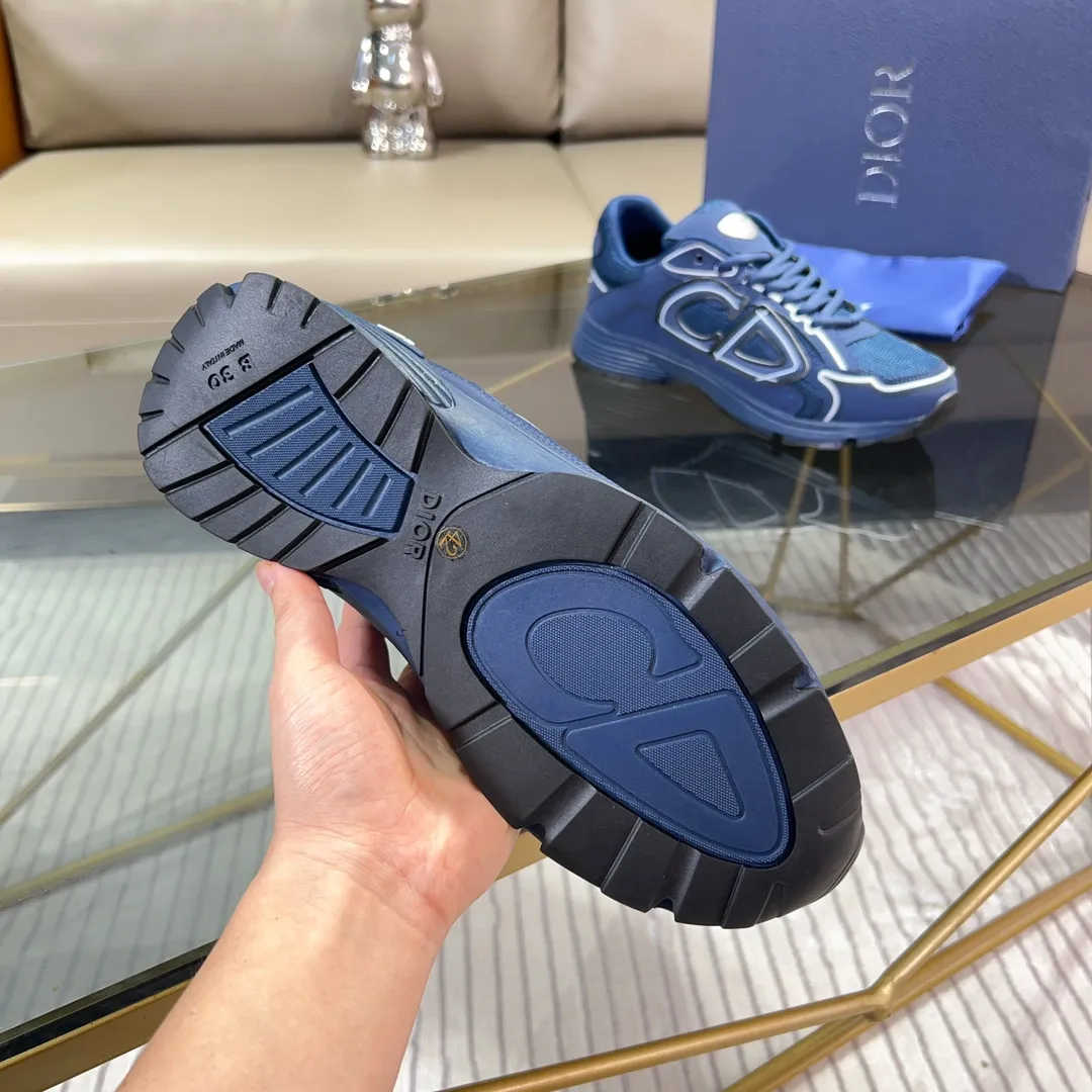 Men's Shoes💰P460💰【DIOR】Dior's new B30 low-top sneakers✅ are carefully made of gray mesh fabric and white technical fabric, decorated with reflective "CD30" graphic logo, and "DIO~B30" and "CD30" logos on the heel and tongue. An extra-light, sculpted rubber sole with signature accents adds style, while internal stretch details create ideal comfort. It can be matched with various casual styles to show a fashionable and modern sports style. Code number: 38-44 (45 can be customized)